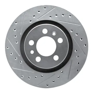R1 Concepts EDZ-74016L Brake Rotor Drilled and Slotted Silver